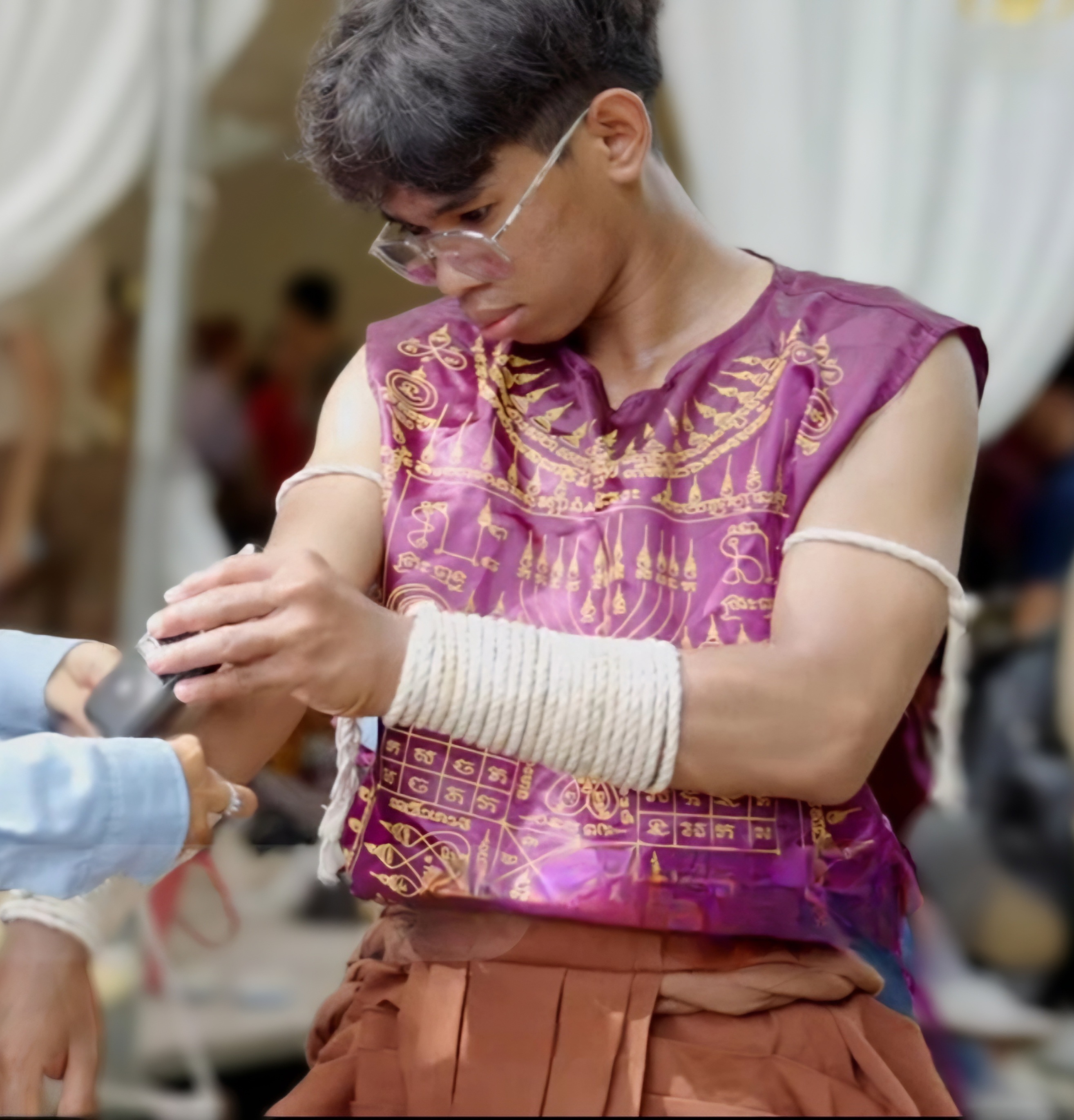 Monineath wearing traditional Cambodian attire